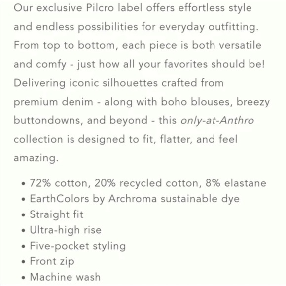 Pilcro for Anthropologie The Vintage Straight Leg Jean-Washed Brown Size 30 - Picture 5 of 13